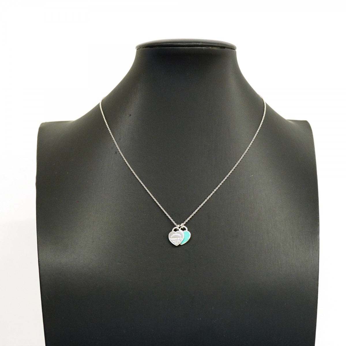 【6jgb0524-k】ティファニー ネックレス ダブルリターントゥハート シルバー925 ブルー【中古】レディース