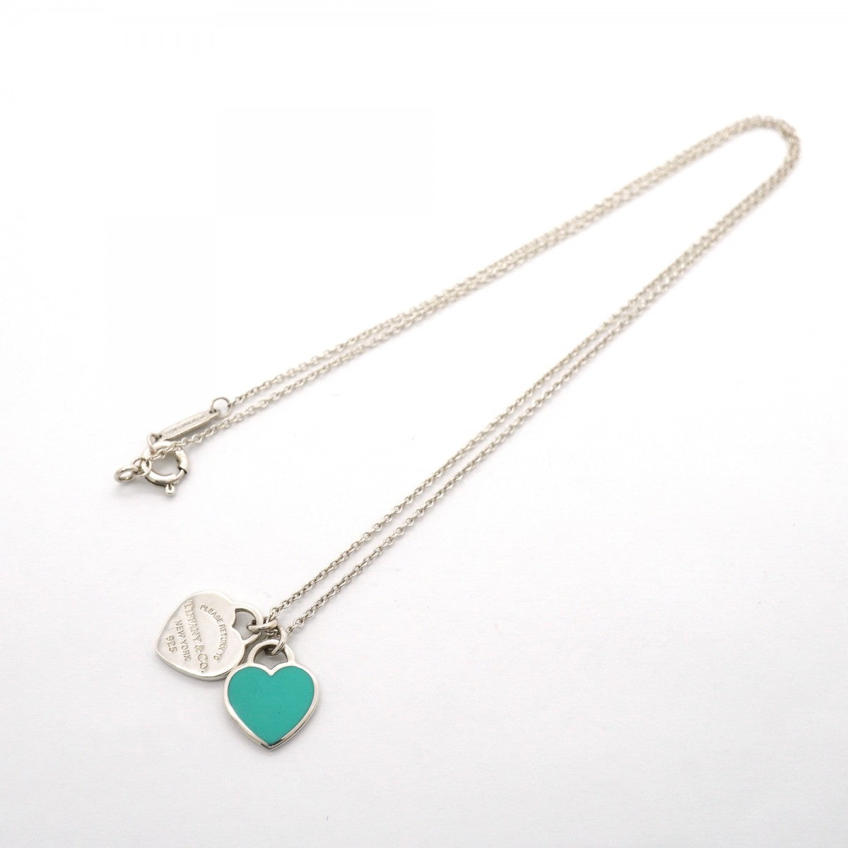 【6jgb0524-k】ティファニー ネックレス ダブルリターントゥハート シルバー925 ブルー【中古】レディース
