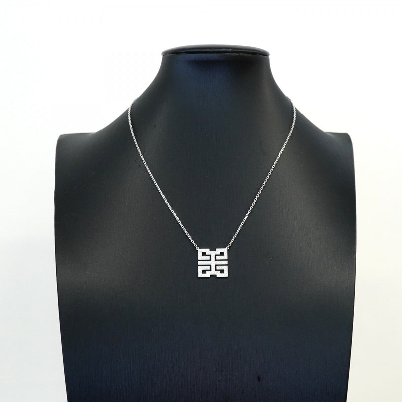 【6jgb0527】カルティエ ネックレス ウィッシュノット K18WG ホワイトゴールド ダイヤモンド【中古】レディース