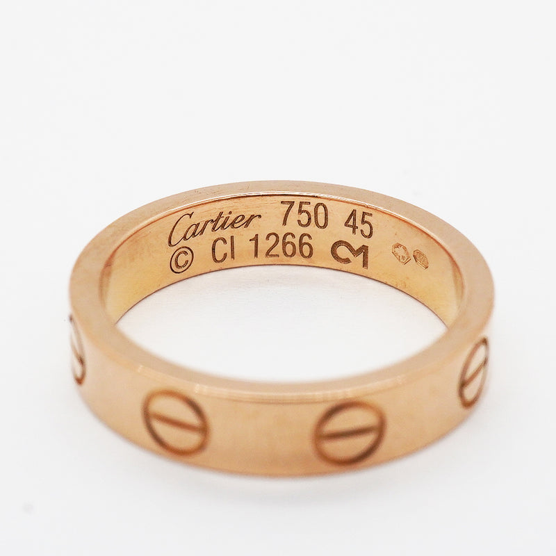 【6jgb0529】カルティエ リング ミニラブ K18PG ピンクゴールド ＃45【中古】レディース