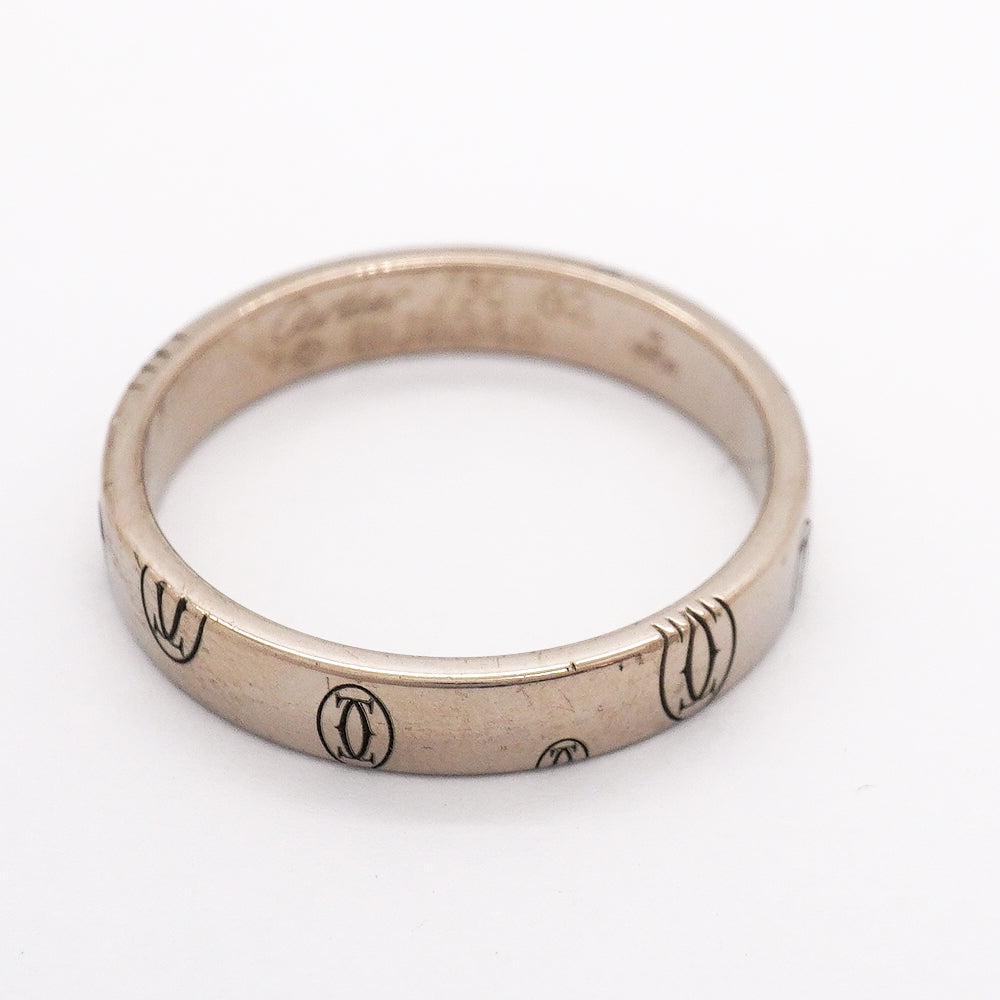 【6jgb0531】カルティエ リング ハッピーバースデー K18WG ホワイトゴールド ＃62【中古】メンズ