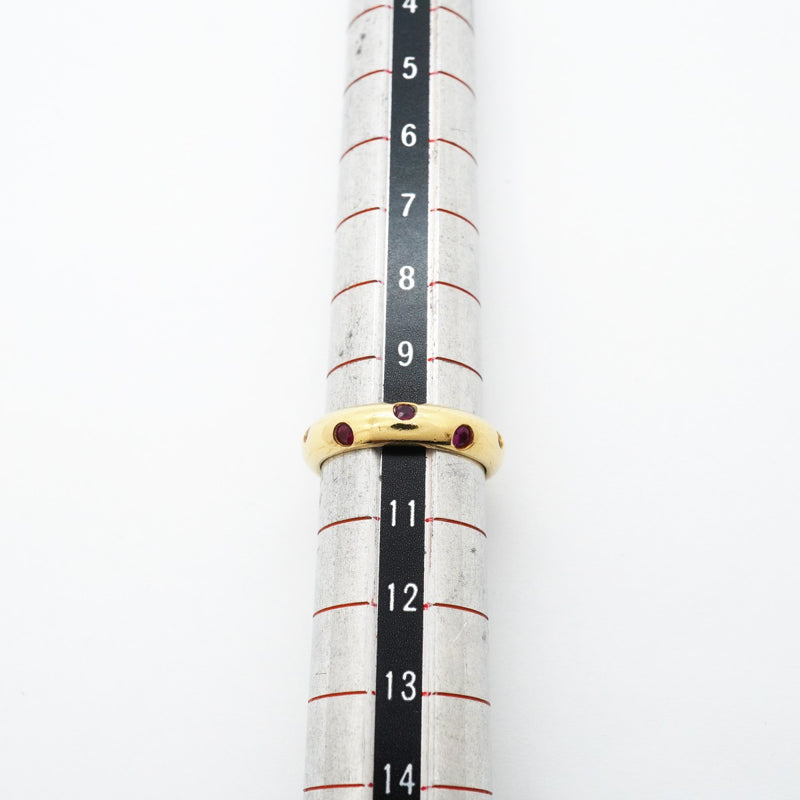 【6jgb0532】ティファニー リング ドッツ K18YG イエローゴールド ルビー レッド 10号【中古】レディース
