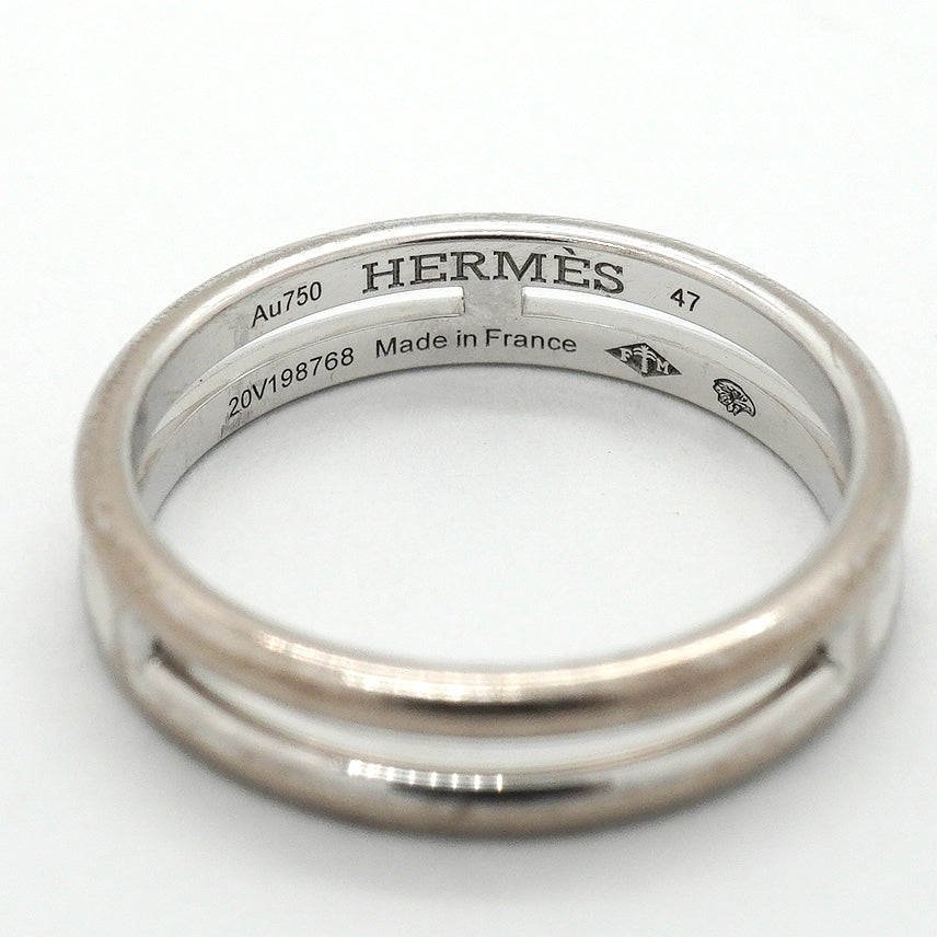 【6jgb0542】エルメス リング アリアンヌ K18WG ホワイトゴールド ＃47【中古】レディース