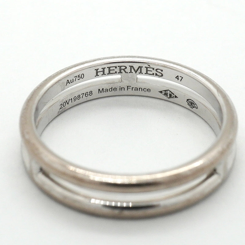 【6jgb0542】エルメス リング アリアンヌ K18WG ホワイトゴールド ＃47【中古】レディース