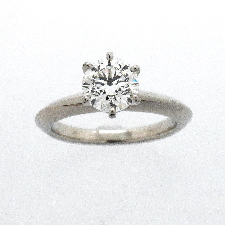 【6jgb0544】ティファニー リング ソリティア 1PD Pt950 プラチナ ダイヤモンド 0.73ct 4.5号【中古】レディース