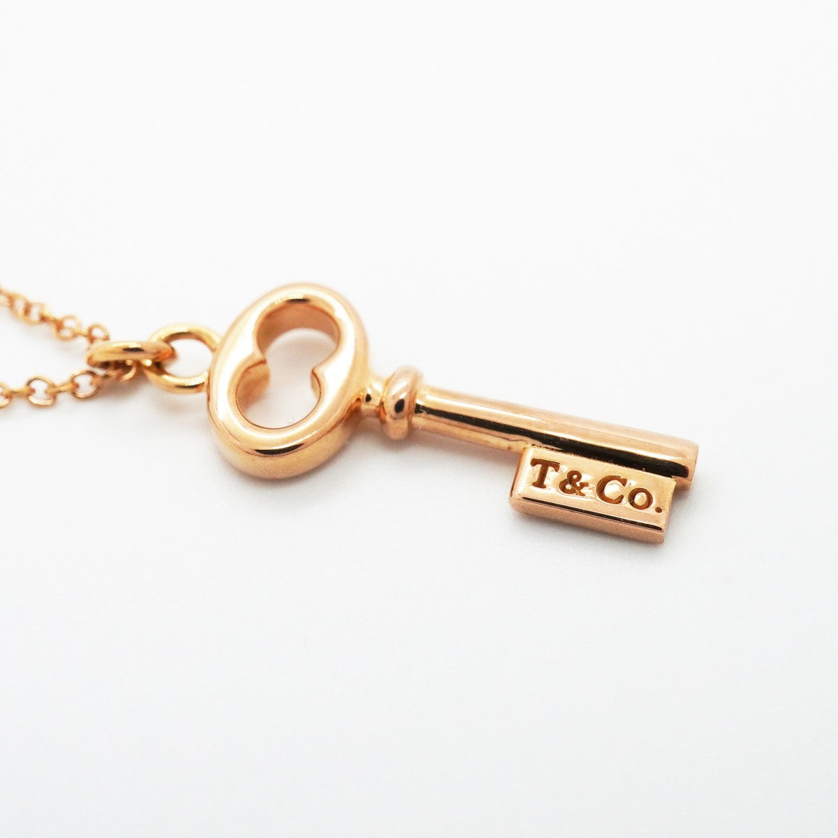 【6jgb0546】ティファニー ネックレス オーバルキー K18PG ピンクゴールド【中古】レディース