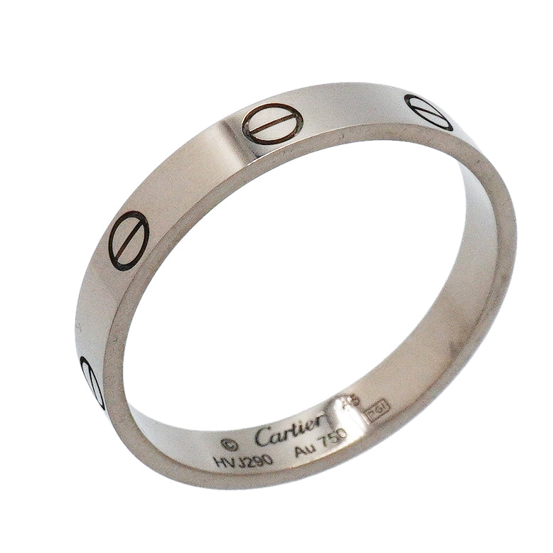 【6jgb0551】カルティエ リング ミニラブ K18WG ホワイトゴールド ＃65【中古】メンズ