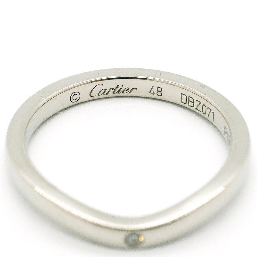 【6jgb0552】カルティエ リング バレリーナ 3PD Pt950 プラチナ ダイヤモンド ＃48【中古】レディース