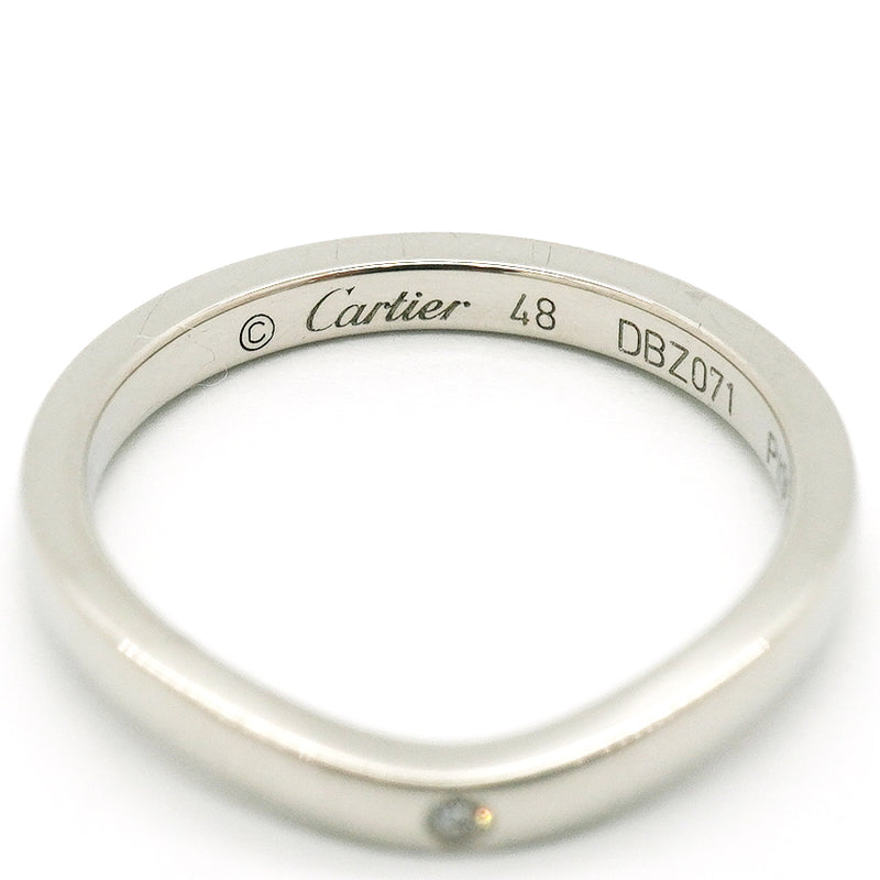 【6jgb0552】カルティエ リング バレリーナ 3PD Pt950 プラチナ ダイヤモンド ＃48【中古】レディース