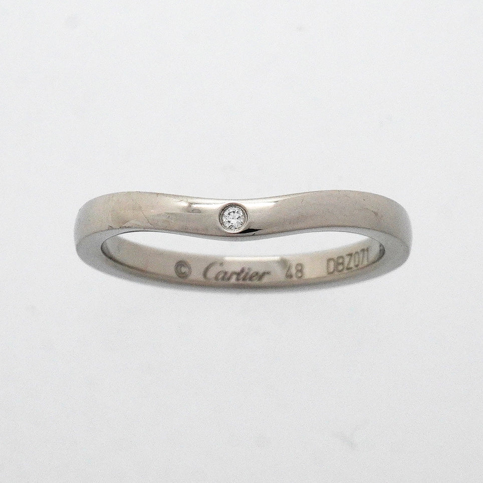 【6jgb0552】カルティエ リング バレリーナ 3PD Pt950 プラチナ ダイヤモンド ＃48【中古】レディース