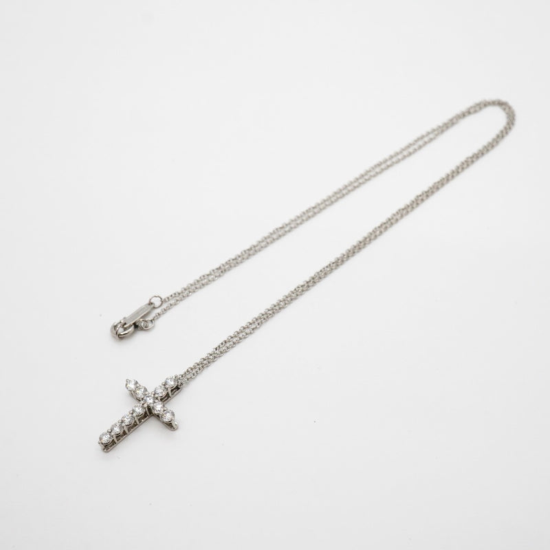 【6jgb0558】ティファニー ネックレス スモールクロス 11PD Pt950 プラチナ ダイヤモンド【中古】レディース