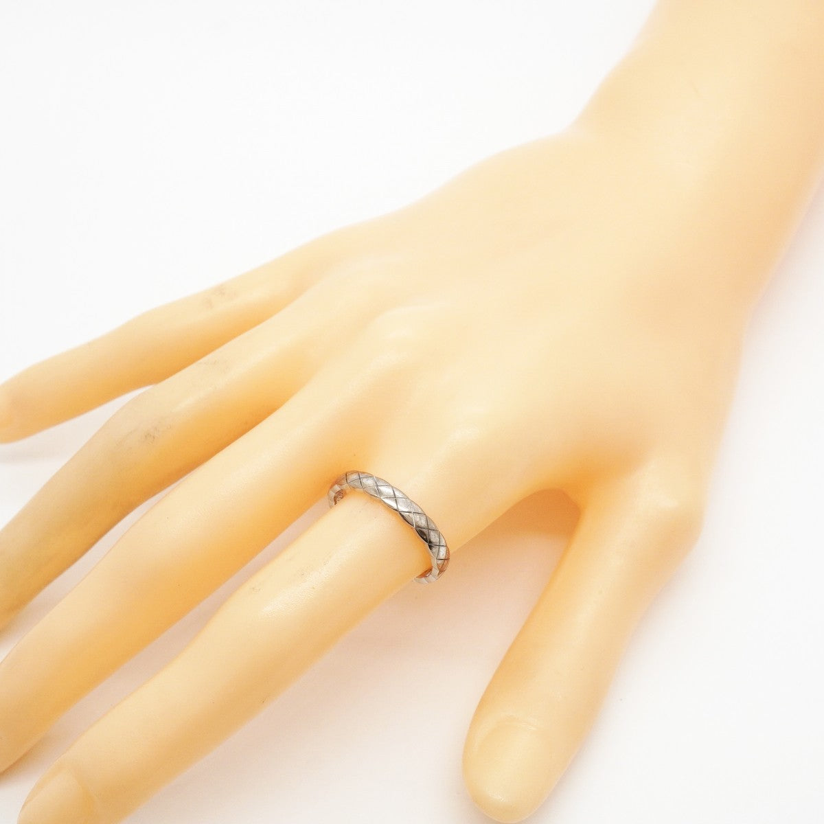 【6jgb0562】シャネル リング ココクラッシュ K18WG ホワイトゴールド ＃58【中古】メンズ