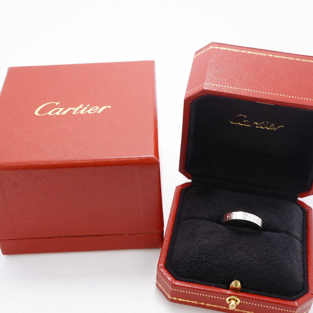 【6jgb0572】カルティエ リング ミニラブ 1PD K18WG ホワイトゴールド ダイヤモンド ＃55【中古】メンズ レディース ユニセックス