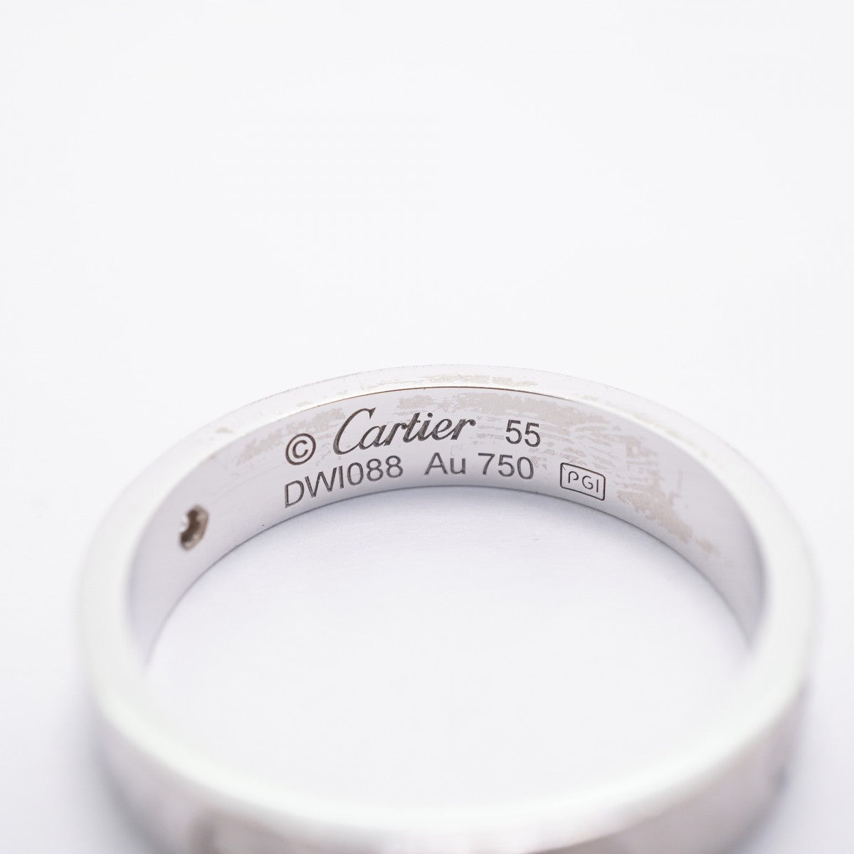 【6jgb0572】カルティエ リング ミニラブ 1PD K18WG ホワイトゴールド ダイヤモンド ＃55【中古】メンズ レディース ユニセックス