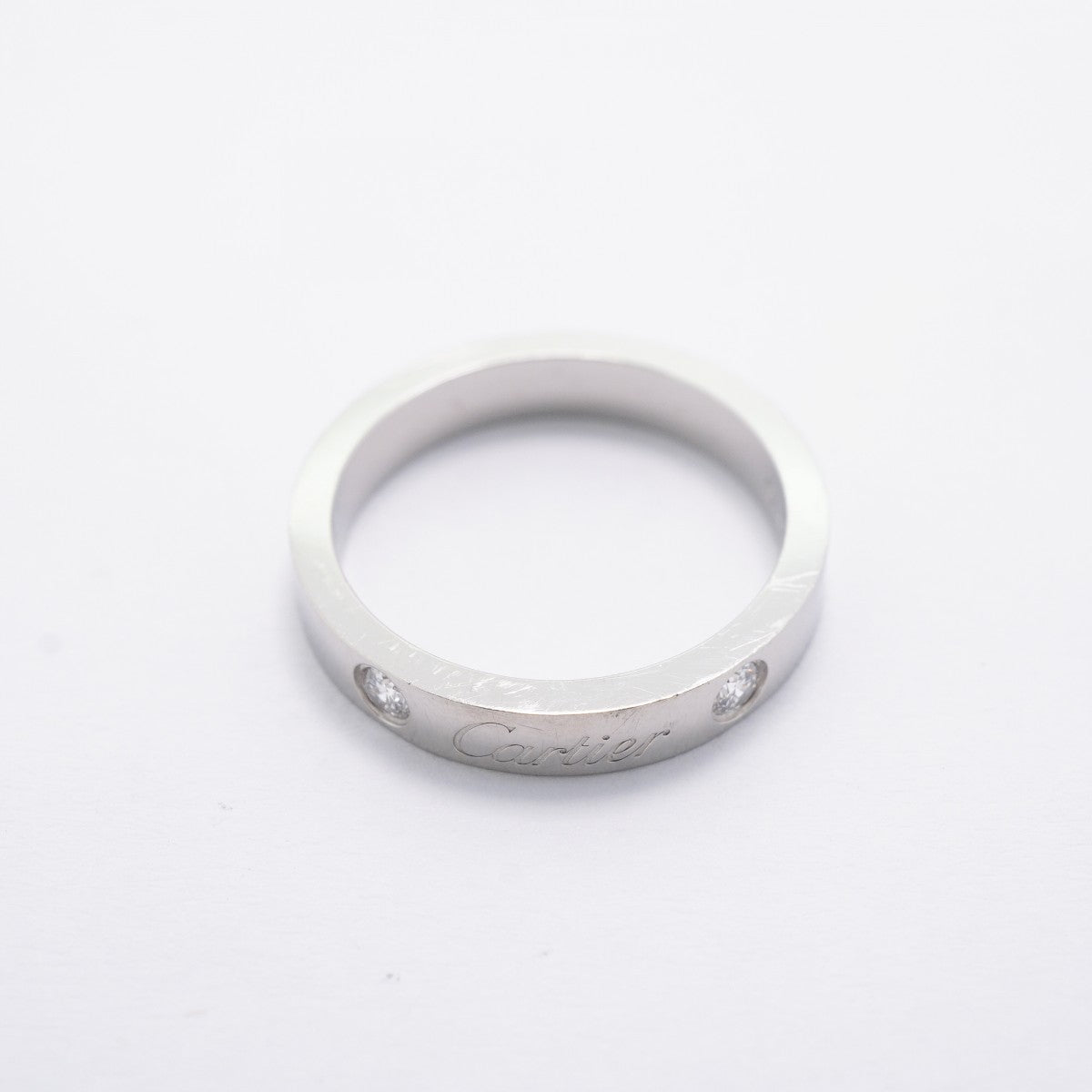 【6jgb0573】カルティエ リング Cドゥ 2PD Pt950 プラチナ ダイヤモンド ＃47【中古】レディース