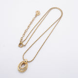 【6jgb0583-k】クリスチャンディオール ネックレス GPメッキ ラインストーン ゴールド【中古】レディース