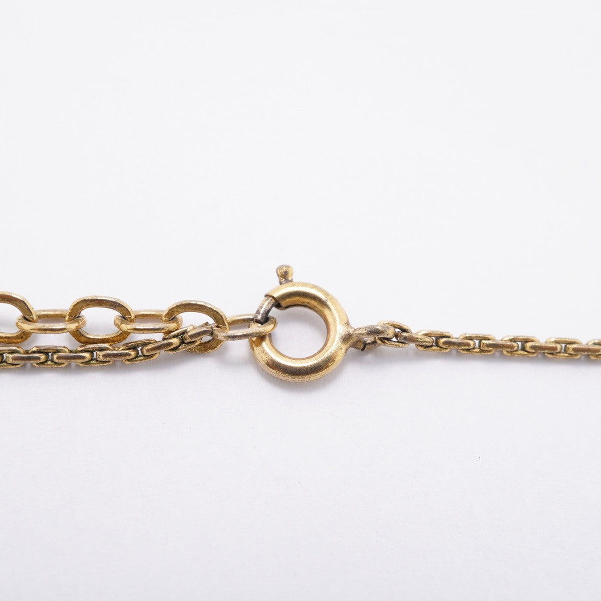 【6jgb0583-k】クリスチャンディオール ネックレス GPメッキ ラインストーン ゴールド【中古】レディース