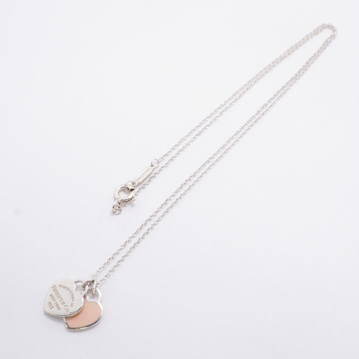 【6jgb0591-k】ティファニー ネックレス ダブルリターントゥハート シルバー925 ピンク【中古】レディース