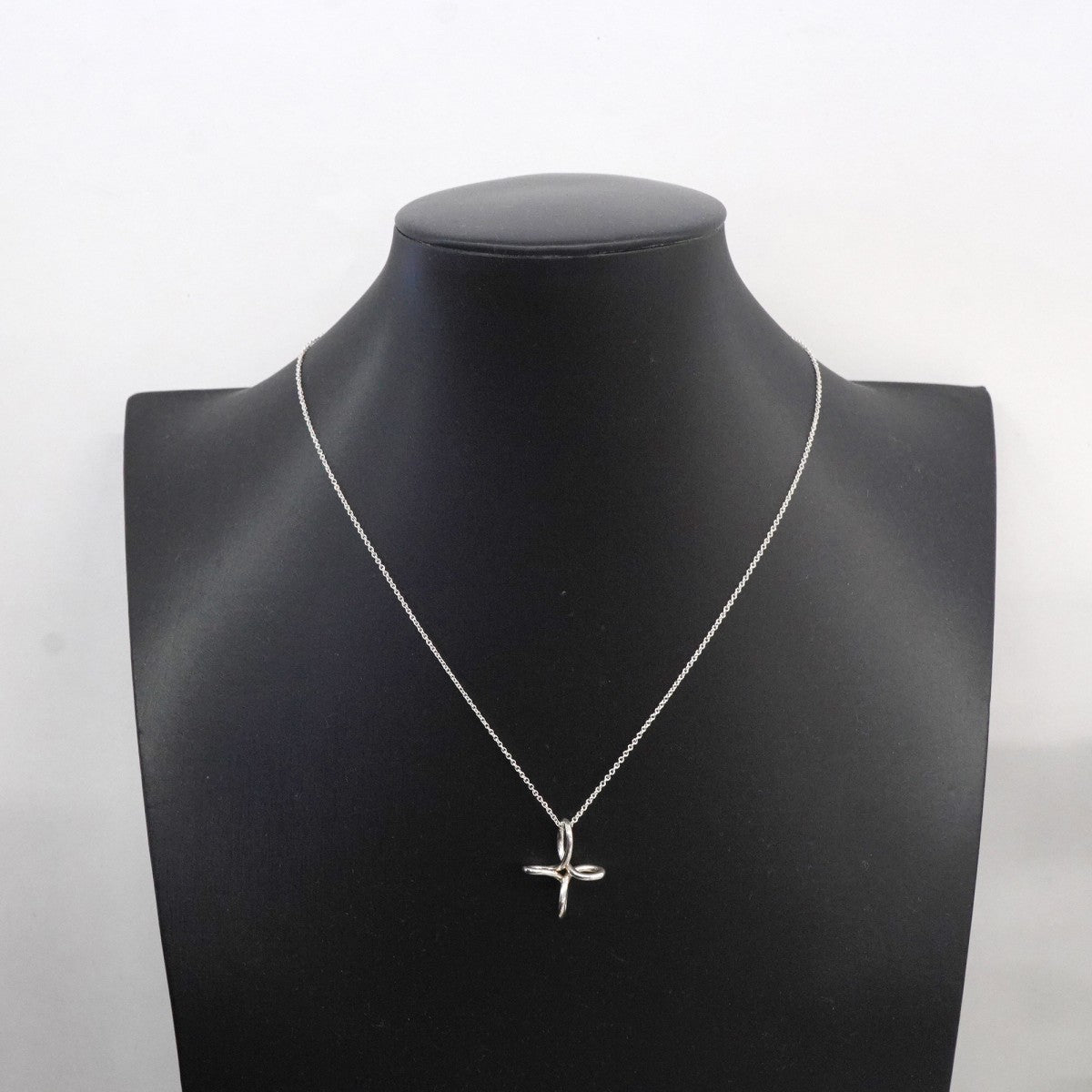 【6jgb0593-k】ティファニー ネックレス オープンクロス シルバー925【中古】レディース