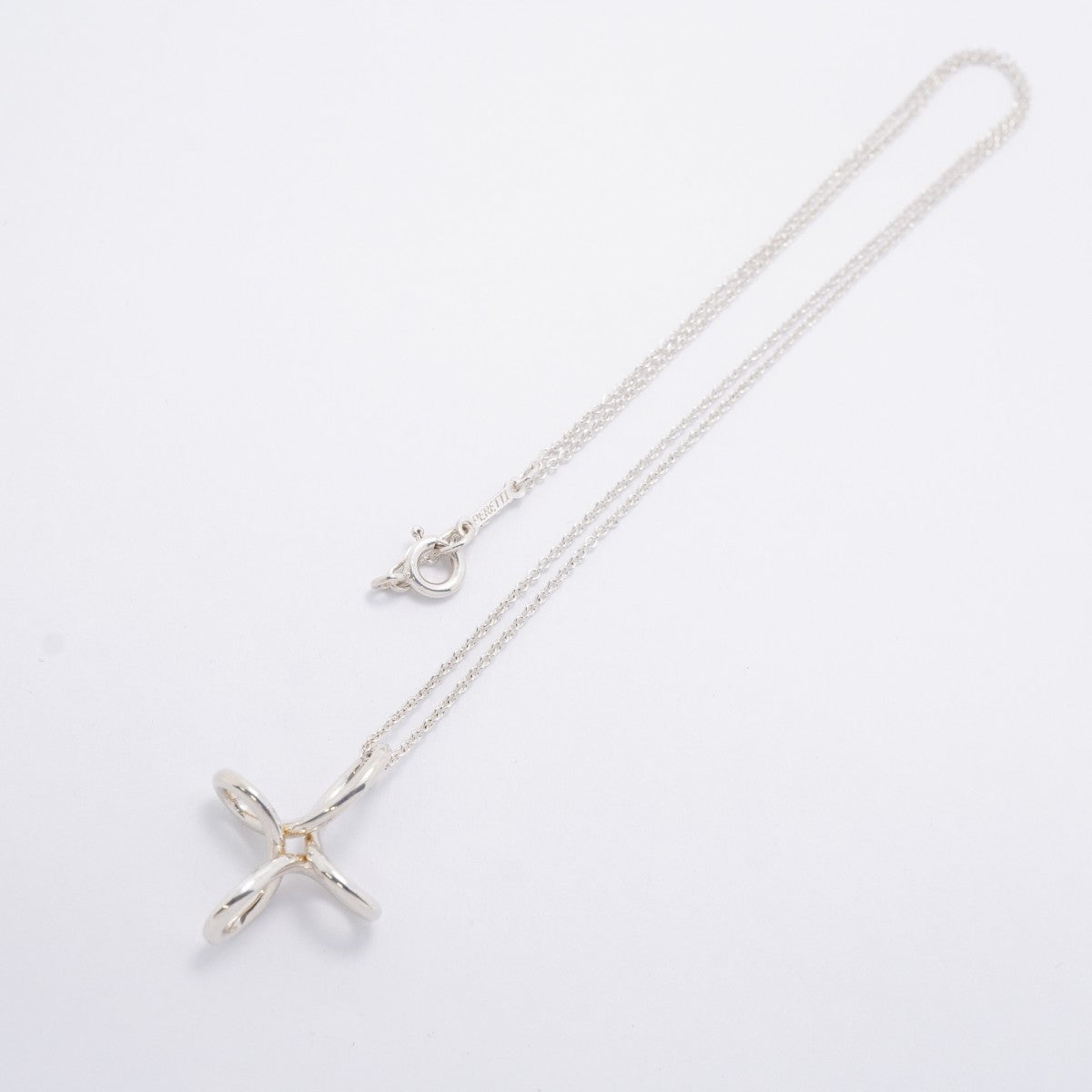 【6jgb0593-k】ティファニー ネックレス オープンクロス シルバー925【中古】レディース