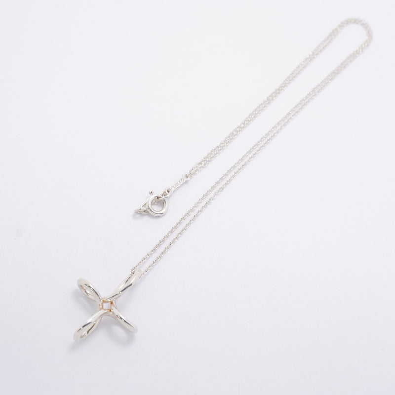 【6jgb0593-k】ティファニー ネックレス オープンクロス シルバー925【中古】レディース