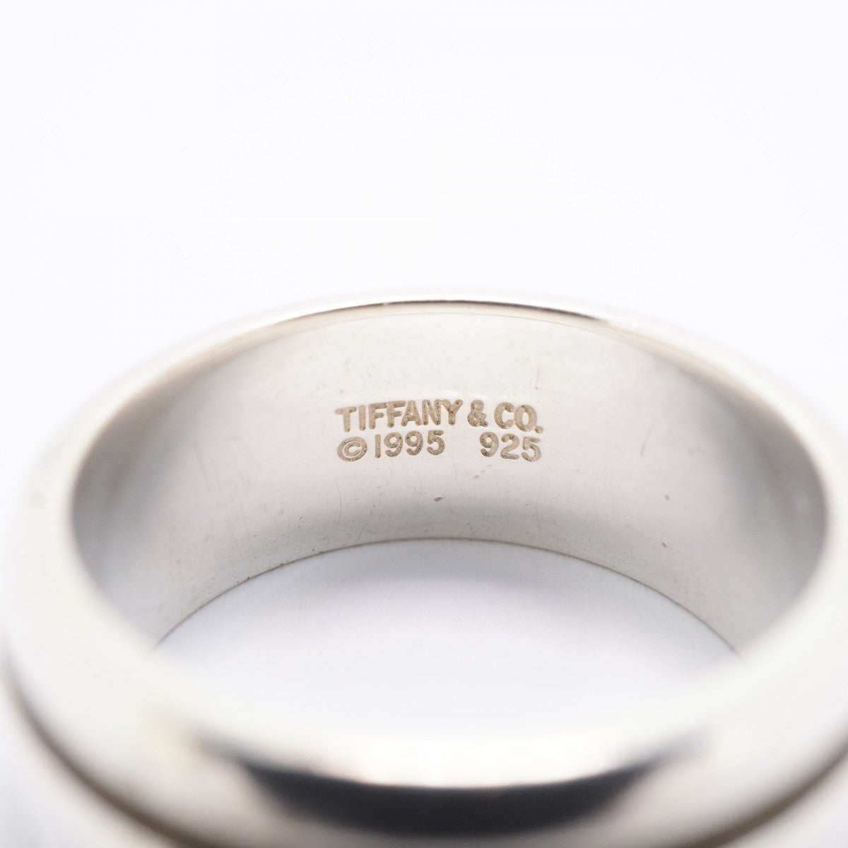 【6jgb0596-k】ティファニー リング グルーブド/ダブルライン シルバー925 20号【中古】メンズ