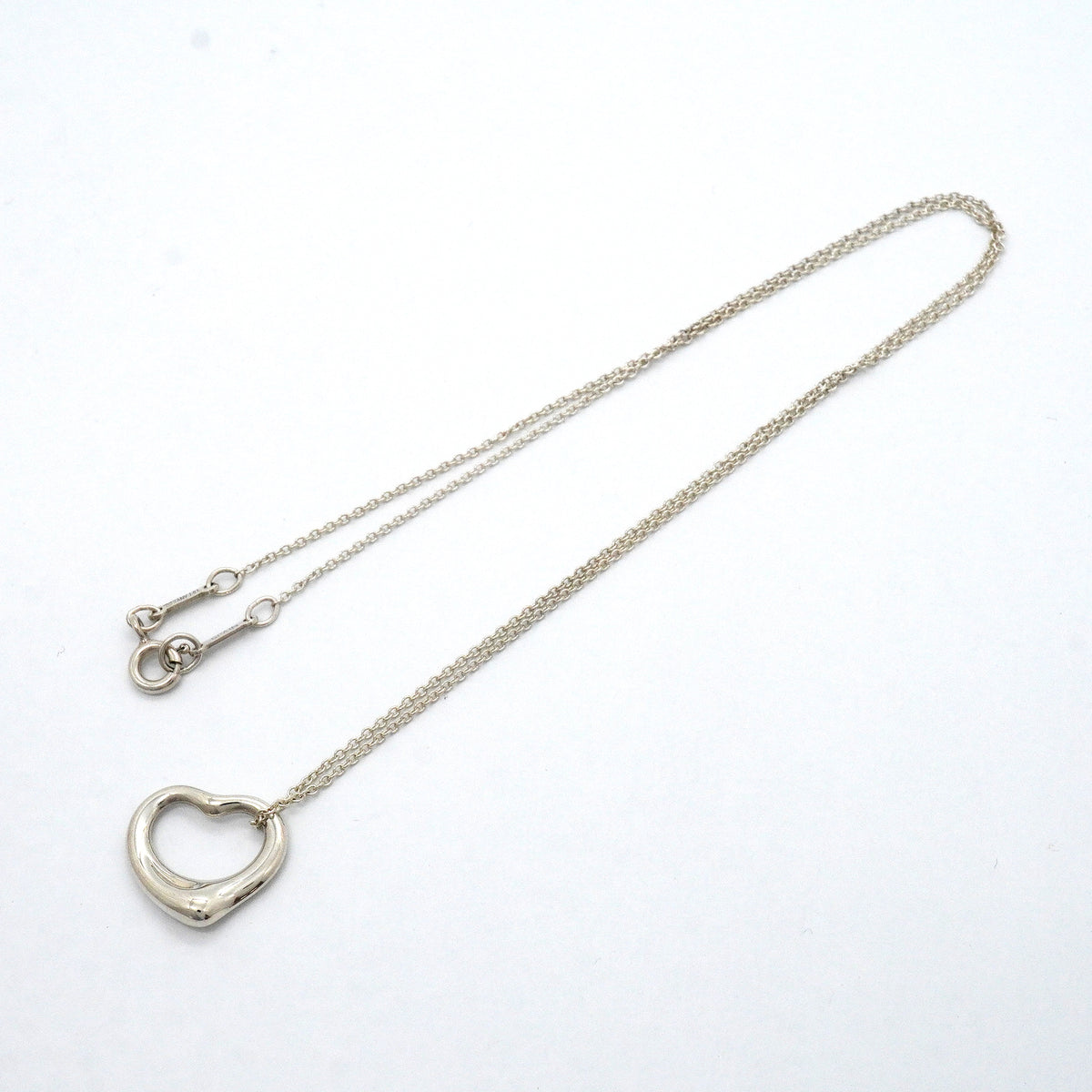【6jgb0608】ティファニー ネックレス オープンハート シルバー925【中古】レディース