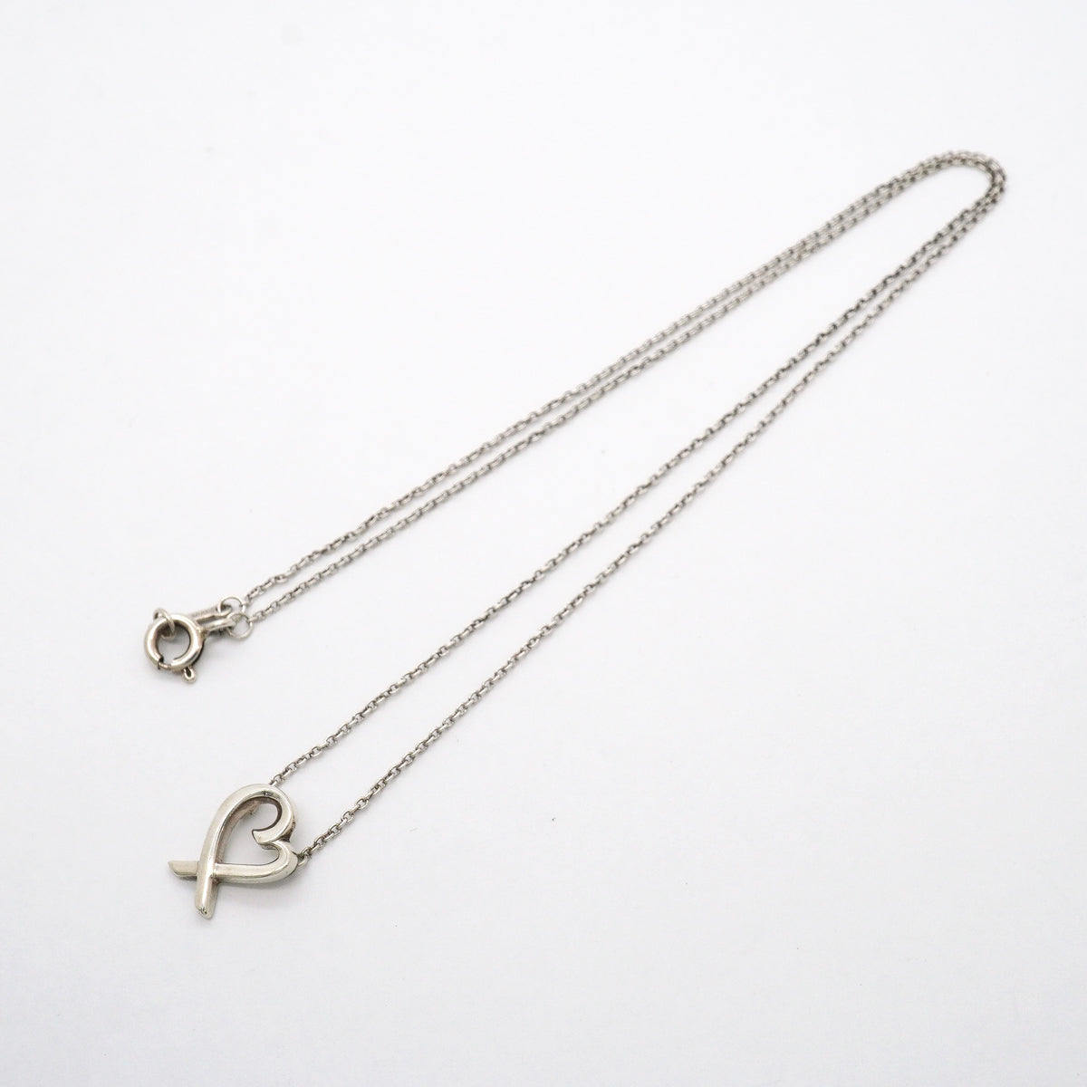 【6jgb0618】ティファニー ネックレス ラビングハート シルバー925【中古】レディース