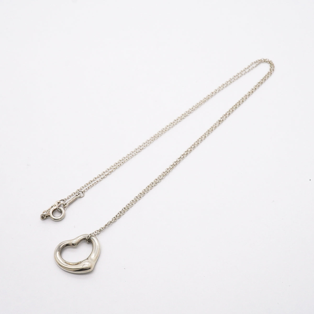 【6jgb0630】ティファニー ネックレス オープンハート シルバー925【中古】レディース