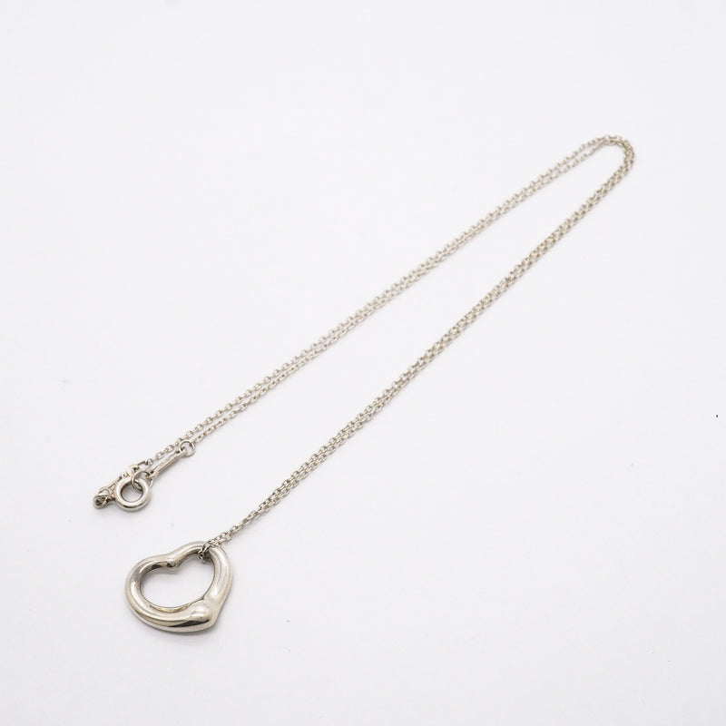 【6jgb0630】ティファニー ネックレス オープンハート シルバー925【中古】レディース
