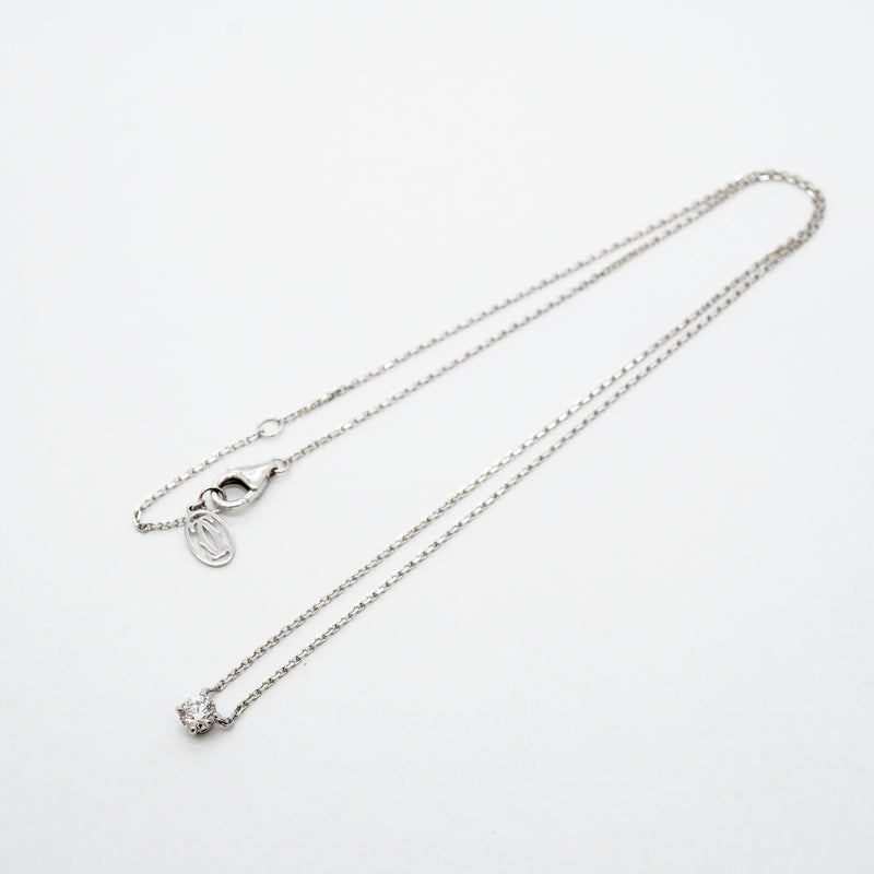 【6jgb0636】カルティエ ネックレス ソリテール 1PD K18WG ホワイトゴールド ダイヤモンド【中古】レディース