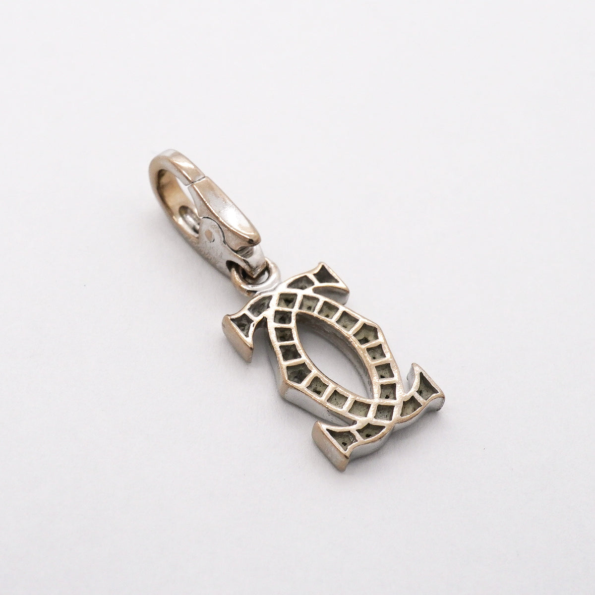 【6jgb0638】カルティエ ペンダントトップ 2C K18WG ホワイトゴールド ダイヤモンド【中古】レディース