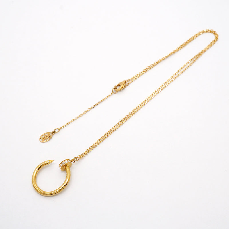 【6jgb0643】カルティエ ネックレス ジュストアンクル K18YG イエローゴールド ダイヤモンド【中古】レディース