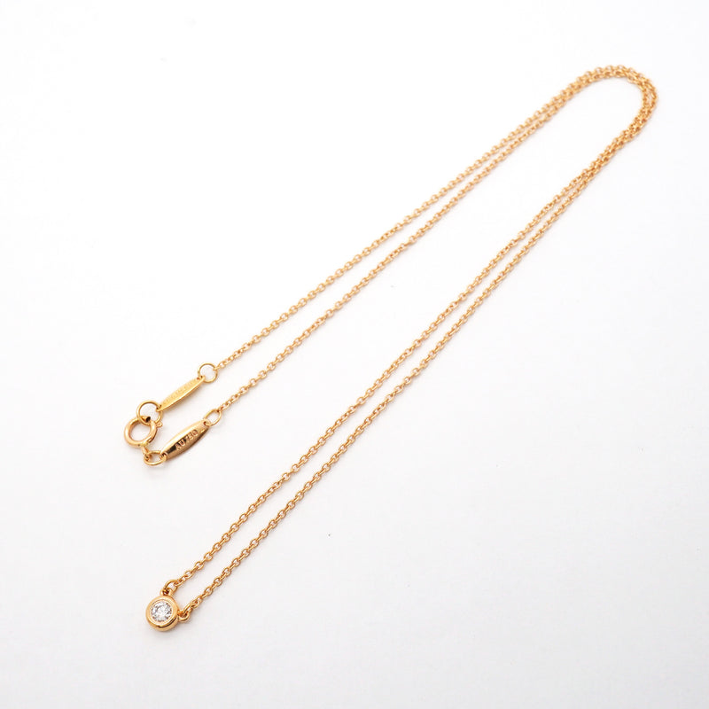 【6jgb0648】ティファニー ネックレス バイザヤード 1PD K18PG ピンクゴールド ダイヤモンド【中古】レディース