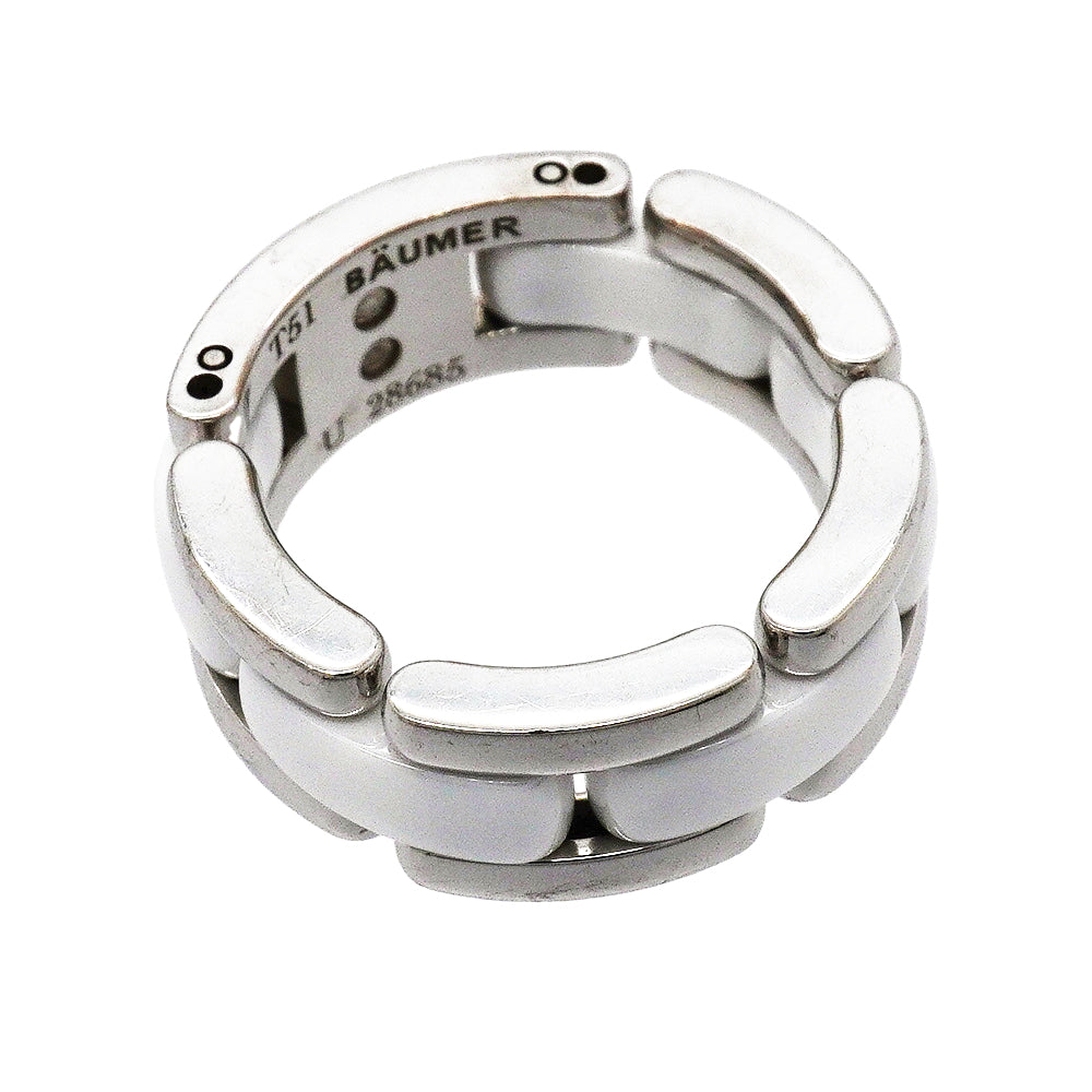 【6jgb0650】シャネル リング ウルトラコレクション K18WG ホワイトゴールド セラミック ホワイト ＃51【中古】レディース