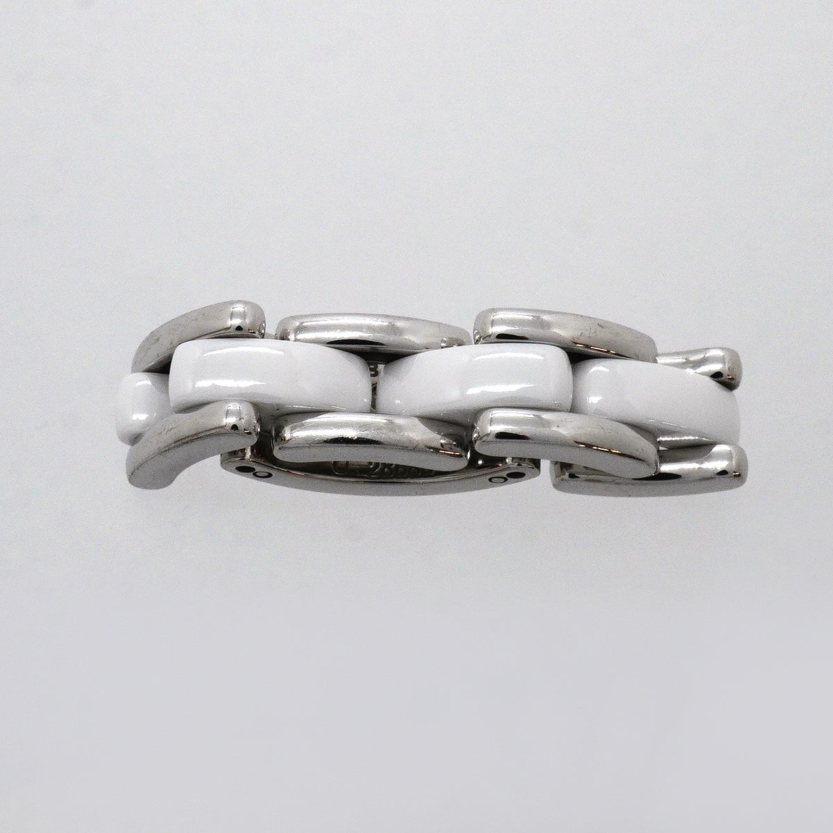 【6jgb0650】シャネル リング ウルトラコレクション K18WG ホワイトゴールド セラミック ホワイト ＃51【中古】レディース