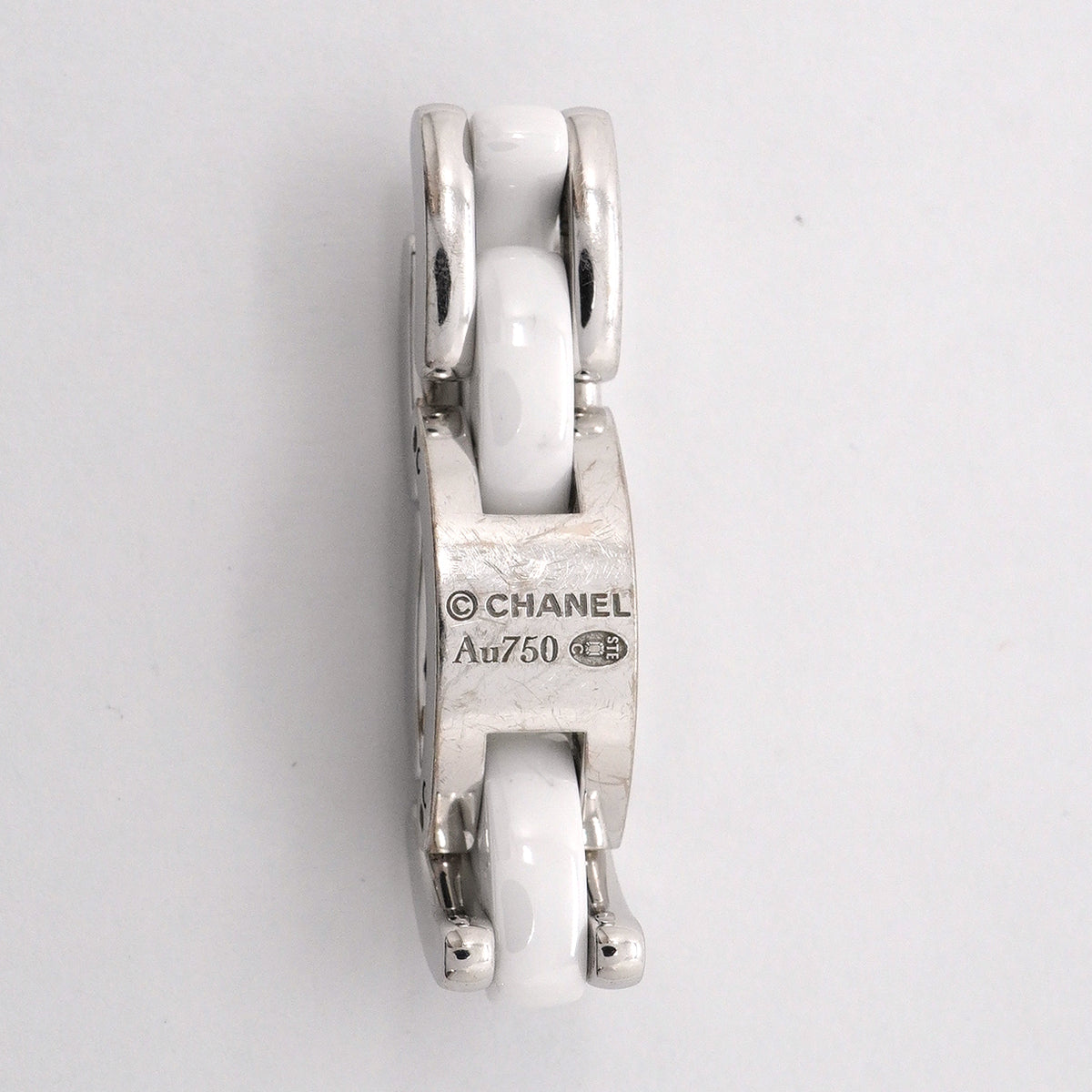 【6jgb0650】シャネル リング ウルトラコレクション K18WG ホワイトゴールド セラミック ホワイト ＃51【中古】レディース