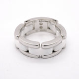【6jgb0650】シャネル リング ウルトラコレクション K18WG ホワイトゴールド セラミック ホワイト ＃51【中古】レディース