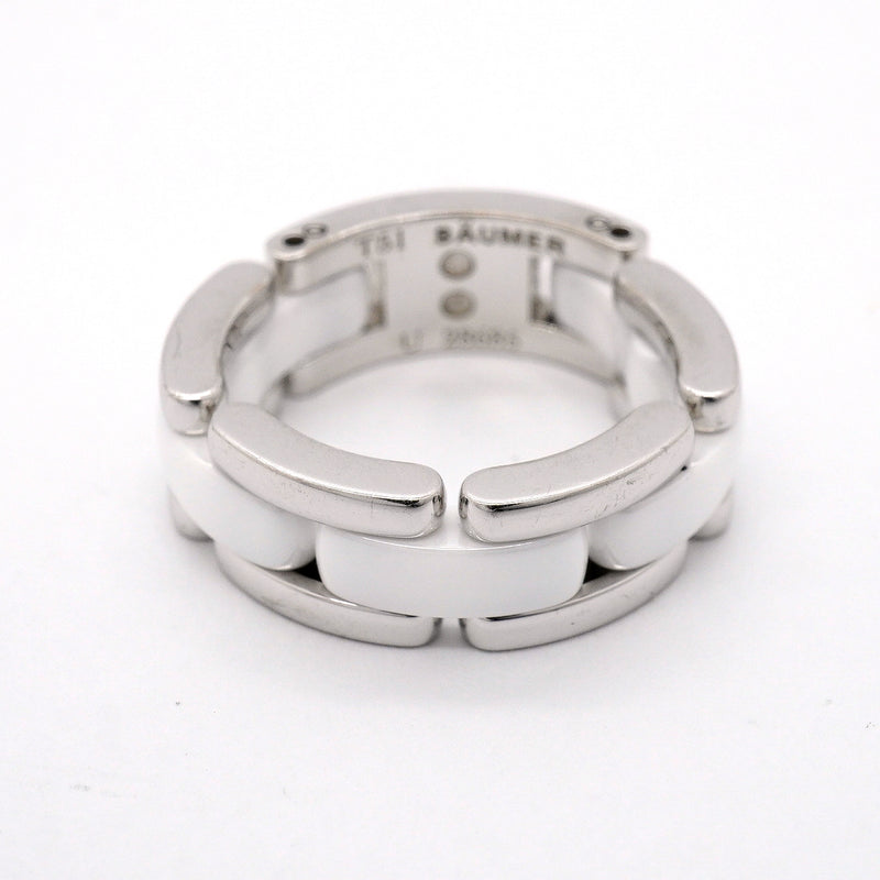 【6jgb0650】シャネル リング ウルトラコレクション K18WG ホワイトゴールド セラミック ホワイト ＃51【中古】レディース