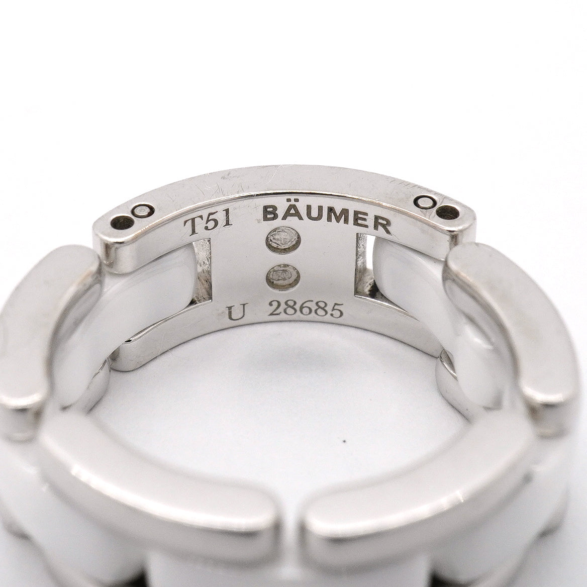 【6jgb0650】シャネル リング ウルトラコレクション K18WG ホワイトゴールド セラミック ホワイト ＃51【中古】レディース