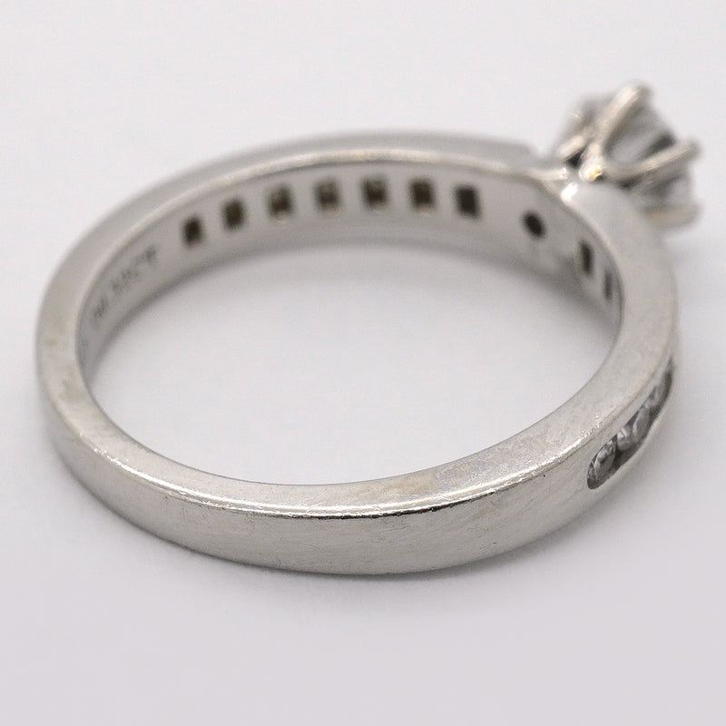 【6jgb0654】ティファニー リング ソリティア チャネルセッティング Pt950 プラチナ ダイヤモンド 0.32ct 6.5号【中古】レディース