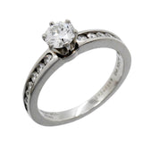 【6jgb0654】ティファニー リング ソリティア チャネルセッティング Pt950 プラチナ ダイヤモンド 0.32ct 6.5号【中古】レディース