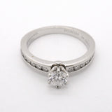 【6jgb0654】ティファニー リング ソリティア チャネルセッティング Pt950 プラチナ ダイヤモンド 0.32ct 6.5号【中古】レディース