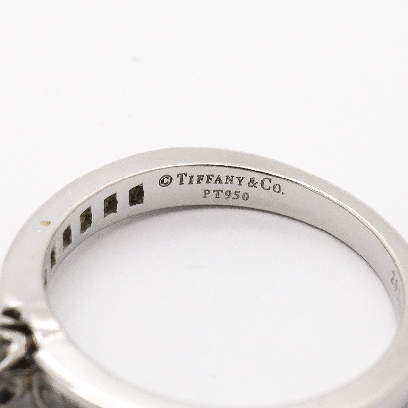 【6jgb0654】ティファニー リング ソリティア チャネルセッティング Pt950 プラチナ ダイヤモンド 0.32ct 6.5号【中古】レディース