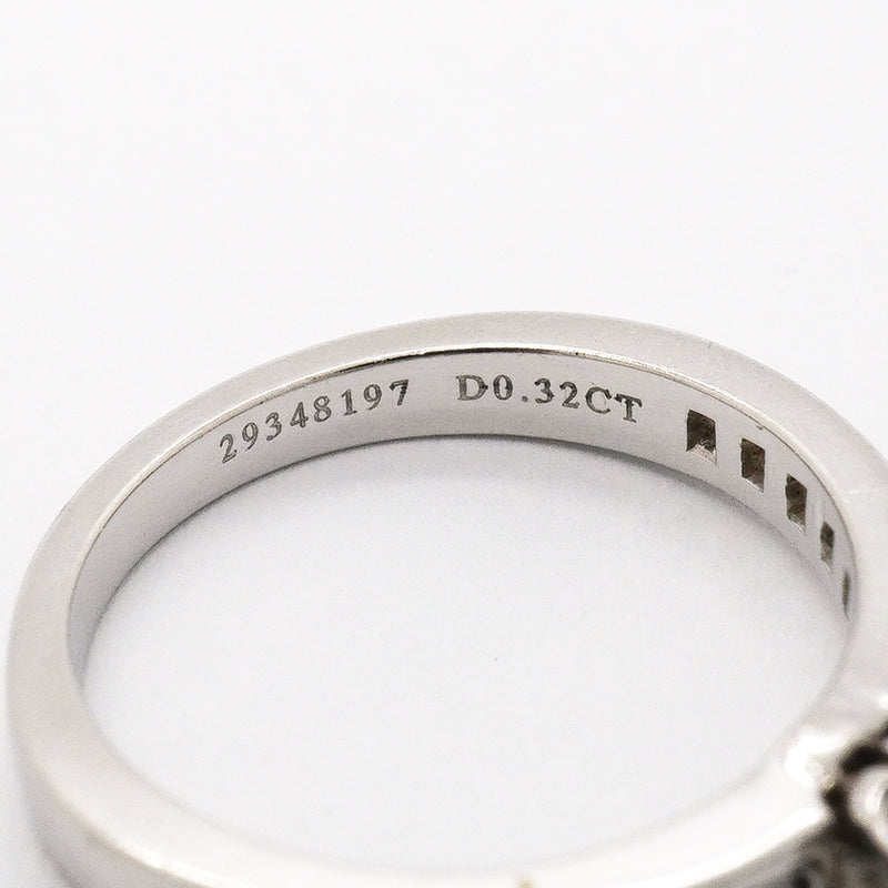 【6jgb0654】ティファニー リング ソリティア チャネルセッティング Pt950 プラチナ ダイヤモンド 0.32ct 6.5号【中古】レディース