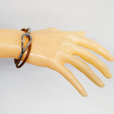 【6jgb0658】エルメス ブレスレット ジャンボフック メタル レザー シルバー ブラウン【中古】レディース