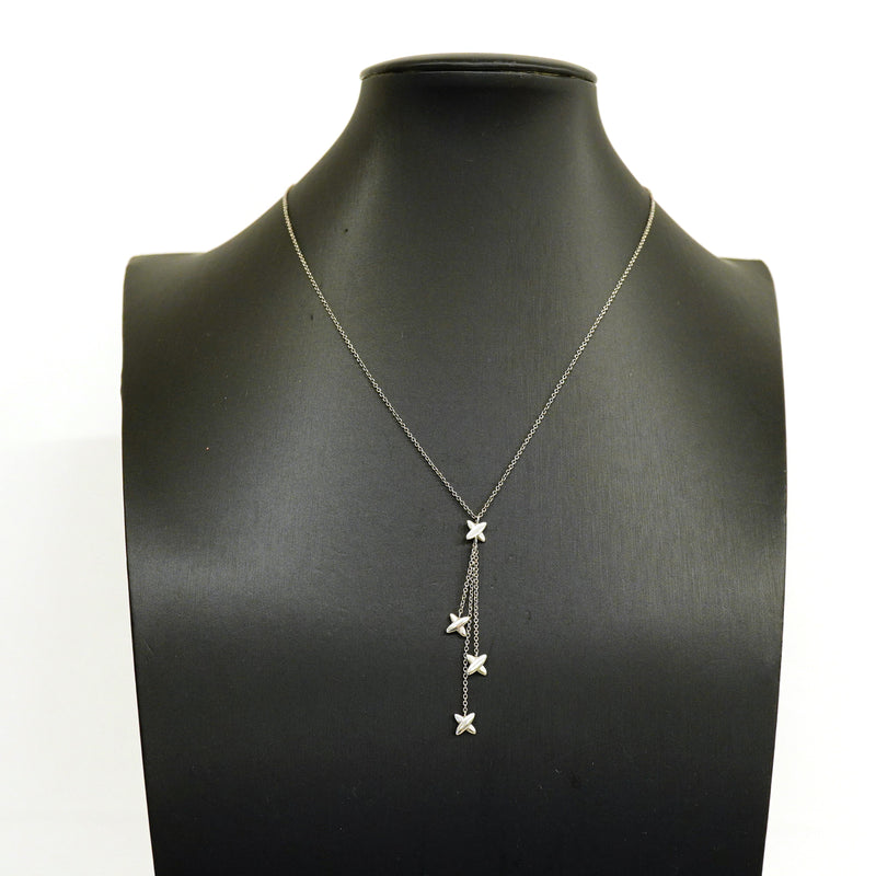 【6jgb0659】ティファニー ネックレス シグネチャートリプル/ドロップ シルバー925【中古】レディース