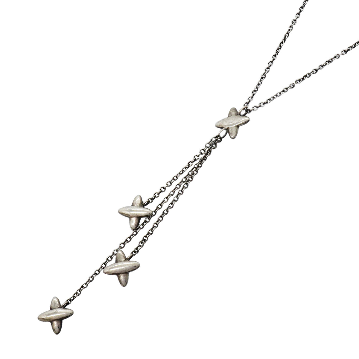 【6jgb0659】ティファニー ネックレス シグネチャートリプル/ドロップ シルバー925【中古】レディース