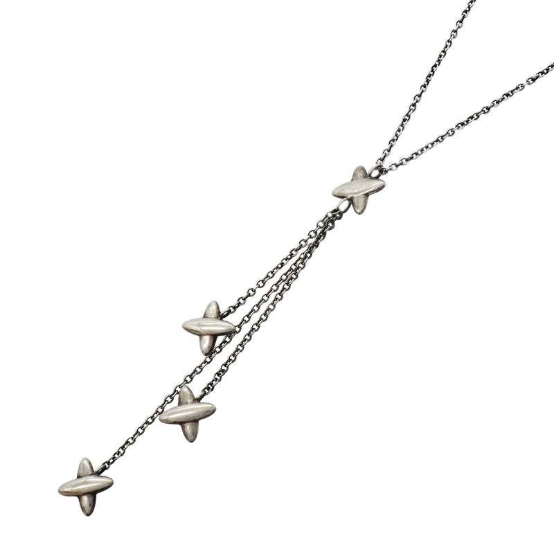 【6jgb0659】ティファニー ネックレス シグネチャートリプル/ドロップ シルバー925【中古】レディース
