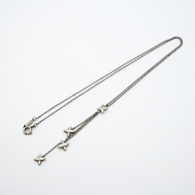 【6jgb0659】ティファニー ネックレス シグネチャートリプル/ドロップ シルバー925【中古】レディース